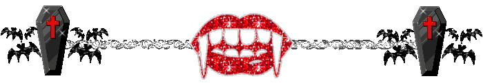 Sparkly vampire teeth and coffins